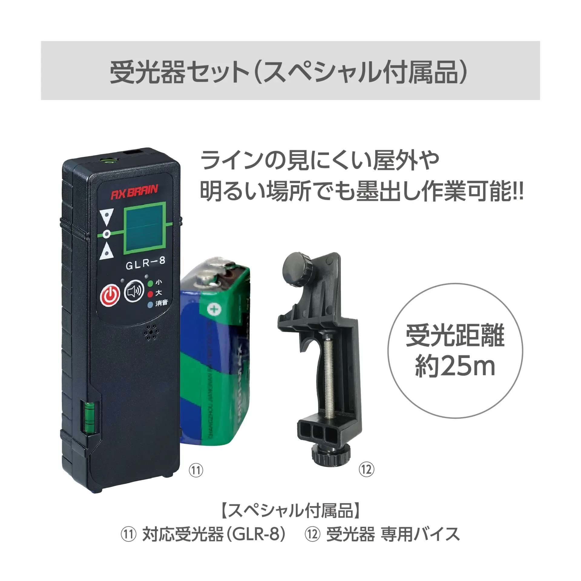 LVG-8CF フラッシュ グリーンレーザー円錐ミラー墨出し器