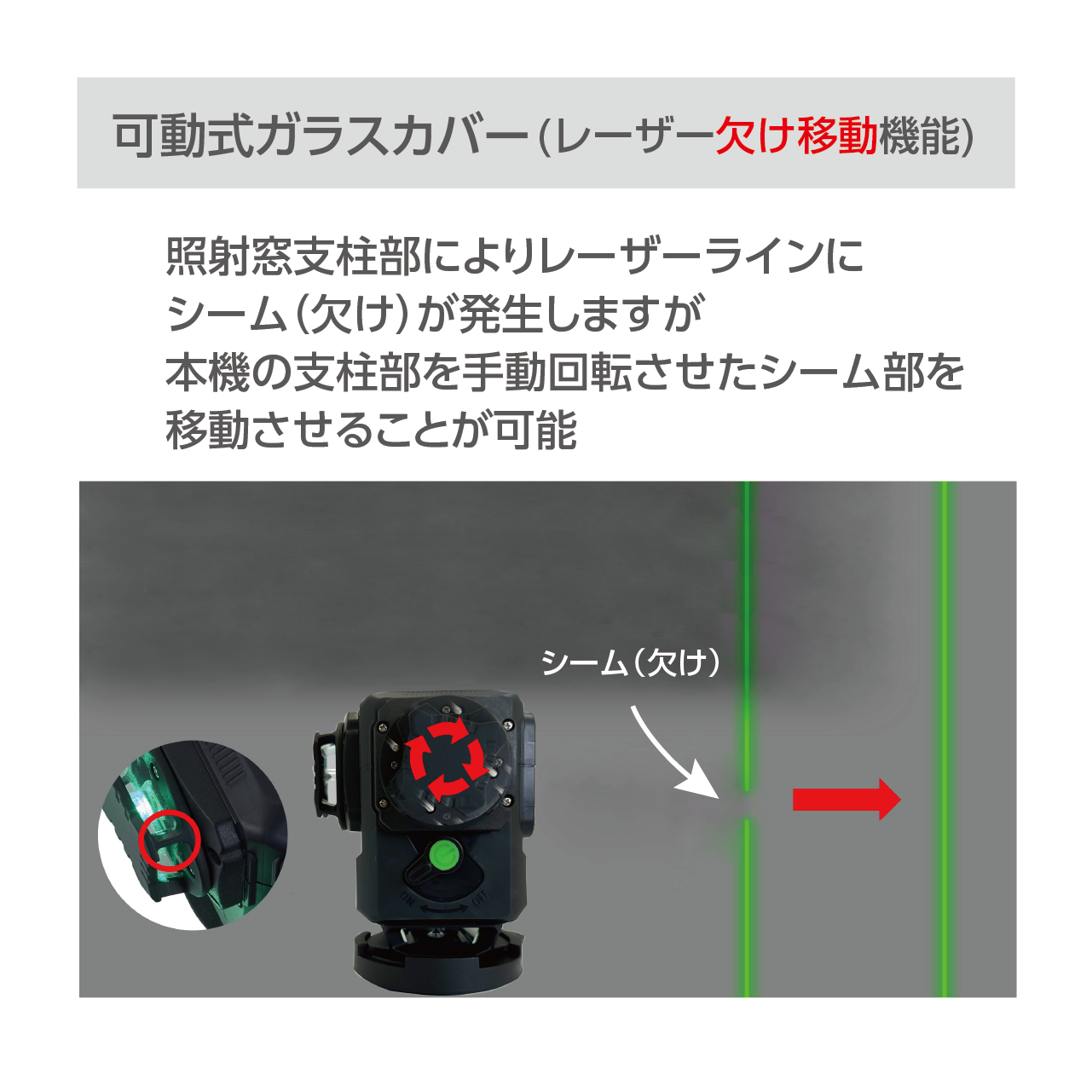 LVG-8CF フラッシュ グリーンレーザー円錐ミラー墨出し器